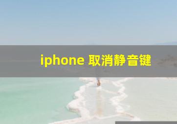 iphone 取消静音键